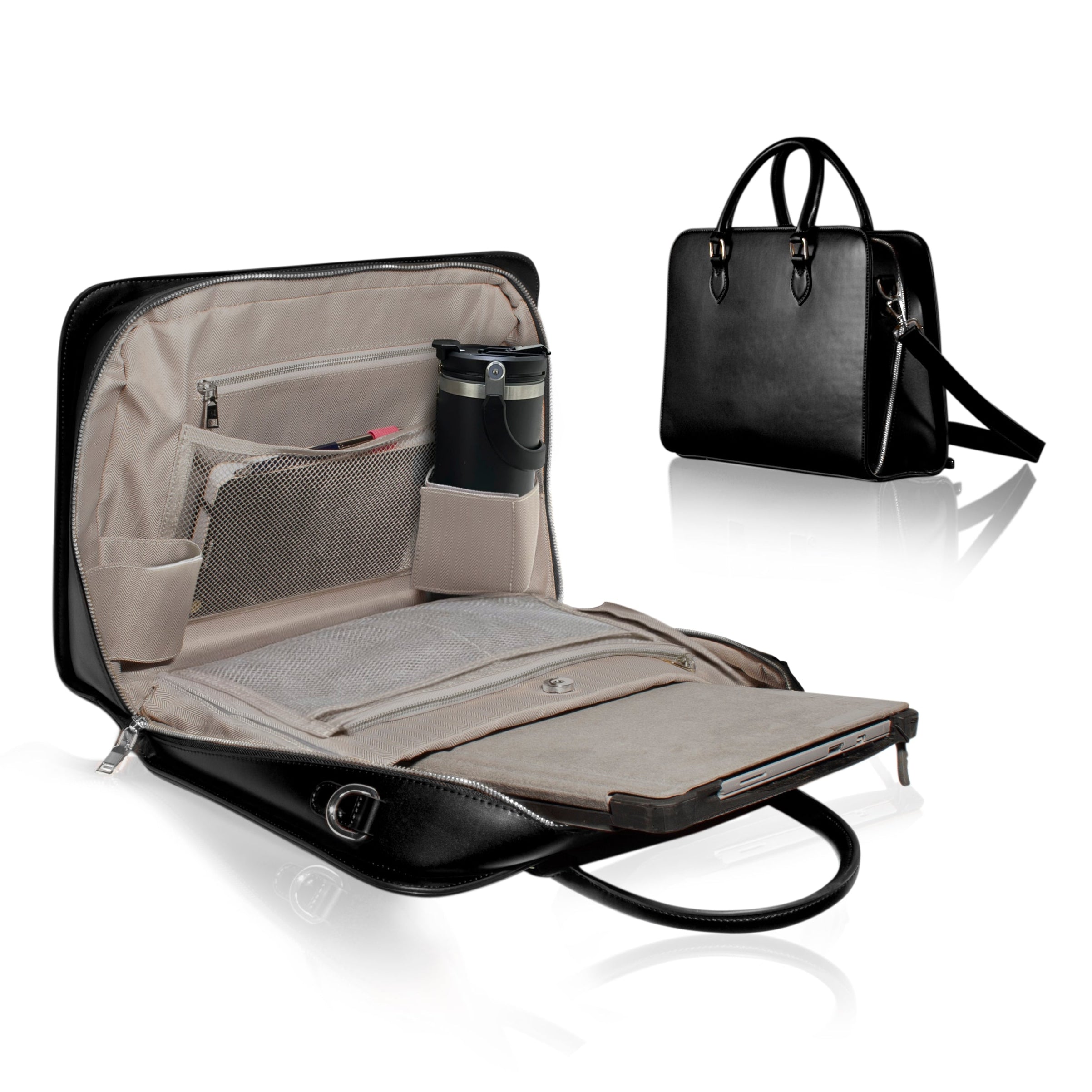 Laptop Bag | Computer Briefcase: Vegan Leather, Compatible with MacBook Air 14