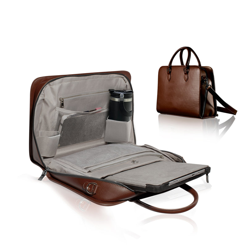 Laptop Bag | Computer Briefcase: Vegan Leather, Compatible with MacBook Air 14" - 16"